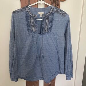 J. Crew Embroidered Peasant Top